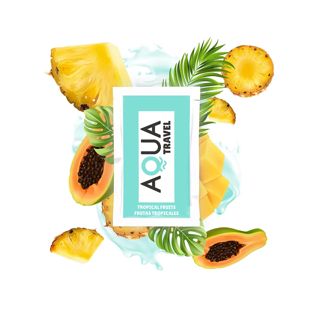 AQUA TRAVEL TROPICAL FRUITS FLAVOUR WATERBASED LUBRICANT  - 6 ML