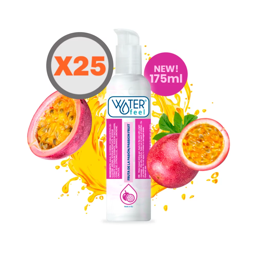 WATERFEEL WATER BASED LUBRICANT PASSION FRUIT 175 ML x 25 UNITS
