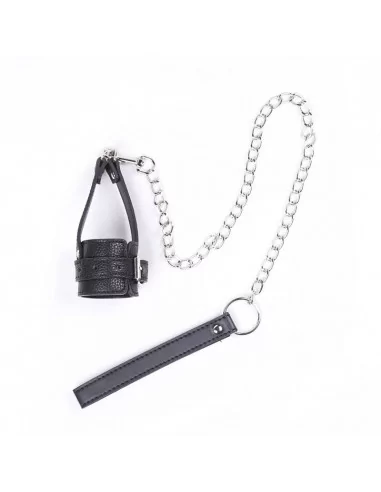OHMAMA FETISH COCK RING WITH METAL LEASH CHAIN