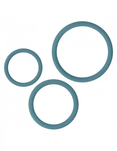 OHMAMA 3 RINGS SET FOR PENIS & TESTICLES - BLUE