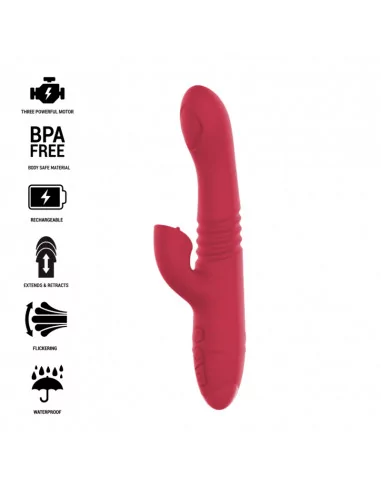 INTENSE - DUA MULTIFUNCTION RECHARGEABLE VIBRATOR UP & DOWN WITH RED TONGUE