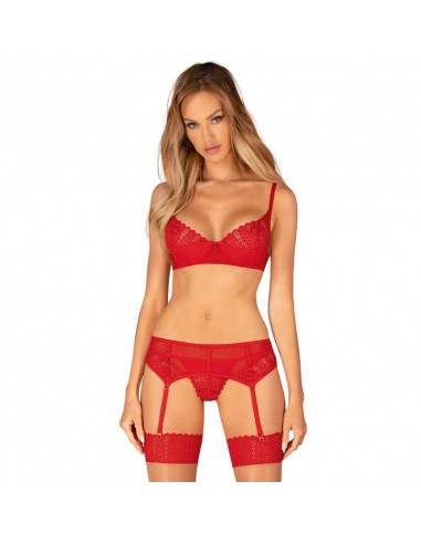 OBSESSIVE - INGRIDIA THREE PIECES RED XS/S