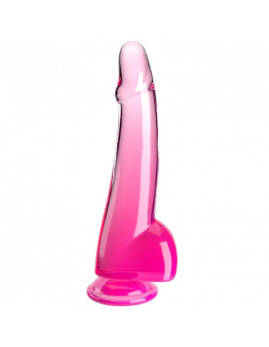 KING COCK CLEAR - DILDO WITH TESTICLES 19 CM PINK